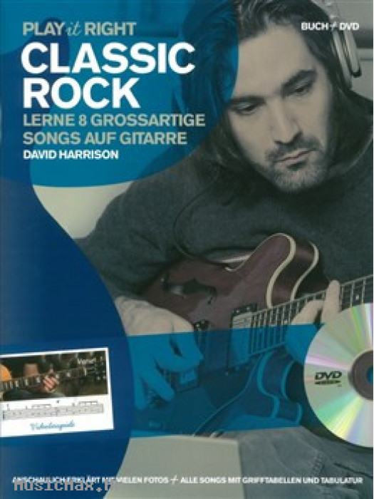 MUSIC SALES PLAY IT RIGHT CLASSIC ROCK GUITAR BK/DVD dvd za učenje gitare