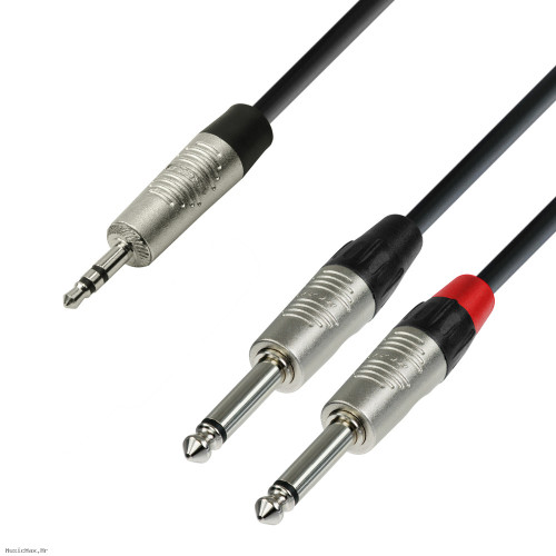 ADAM HALL K4YWPP0300 3.5 Stereo-2x6.3 Mono 3 m audio kabel ADAM HALL K4YWPP0300 3.5 Stereo-2x6.3 Mono 3 m audio kabel
