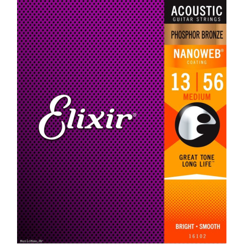 ELIXIR 16102 NANOWEB PH 13-56 coated žice za akustičnu gitaru