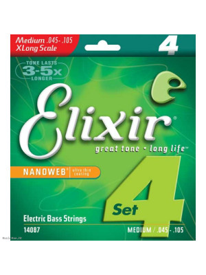ELIXIR 45/105 BASS STRINGS NANOWEB 45-105 STAINLESS žice za bas gitaru ELIXIR 45/105 BASS STRINGS NANOWEB 45-105 STAINLESS žice za bas gitaru