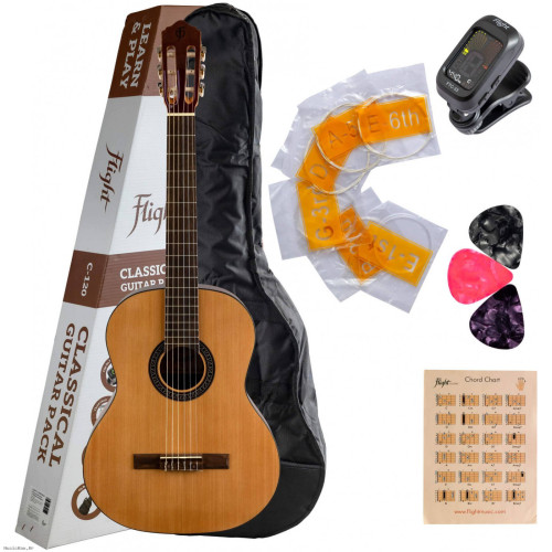 FLIGHT C-120N Natur klasična gitara s priborom