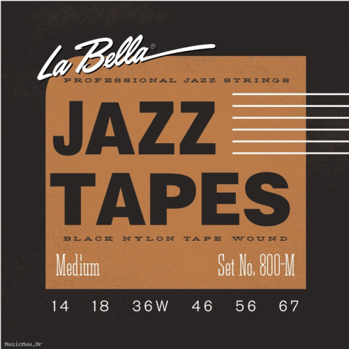 LA BELLA 800M Jazz Tapes Black 14-67 brušene žice za električnu gitaru