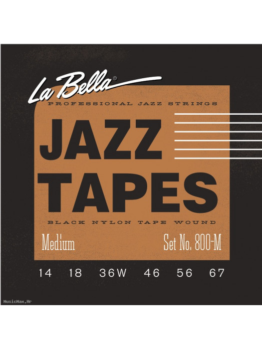 LA BELLA 800M Jazz Tapes Black 14-67 brušene žice za električnu gitaru