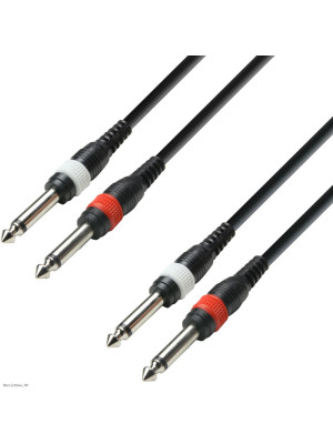 ADAM HALL K3TPP0300 2 x 6.3 Mono-2 x 6.3 Mono 3 m audio kabel