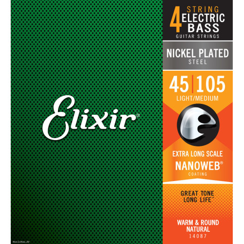 ELIXIR 14087 NANOWEB 45-105 Extra Long žice za bas gitaru ELIXIR 14087 NANOWEB 45-105 Extra Long žice za bas gitaru