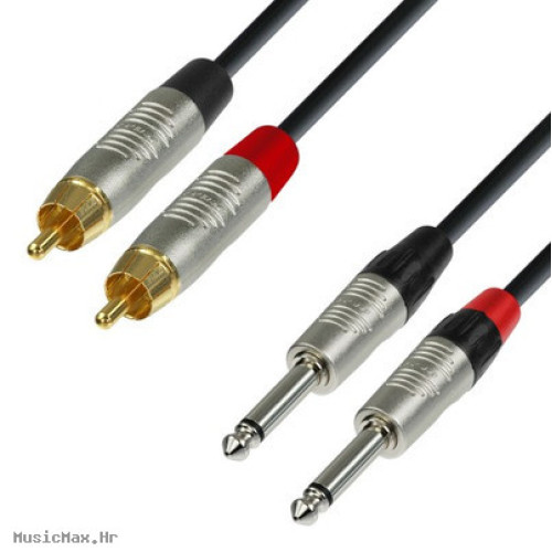 ADAM HALL K4TPC0300 2x6.3 Mono-2xRCA (činč) 3m audio kabel ADAM HALL K4TPC0300 2x6.3 Mono-2xRCA (činč) 3m audio kabel