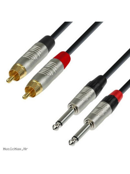 ADAM HALL K4TPC0300 2x6.3 Mono-2xRCA (činč) 3m audio kabel
