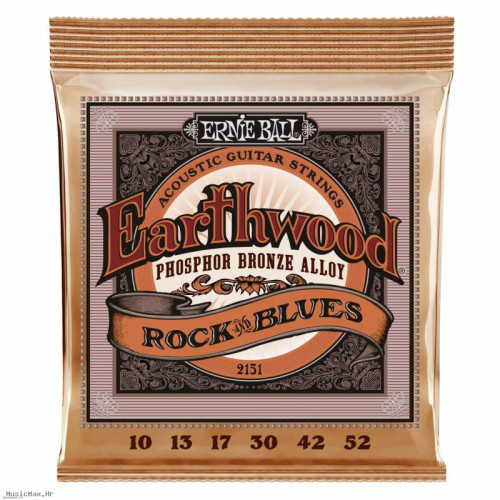 ERNIE BALL 2151 EARTHWOOD Rock and blues 10-52 žice za akustičnu gitaru