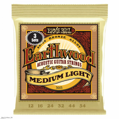 ERNIE BALL 3003 EARTHWOOD 3 PACK 12-54 žice za akustičnu gitaru