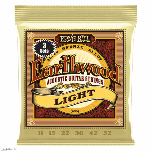 ERNIE BALL 3004 EARTHWOOD 3-Pack 11-52 žice za akustičnu gitaru
