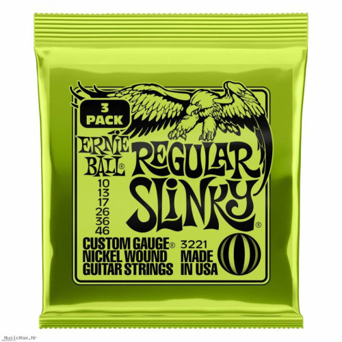ERNIE BALL 3221 REGULAR SLINKY 3 pack 10-46 žice za električnu gitaru