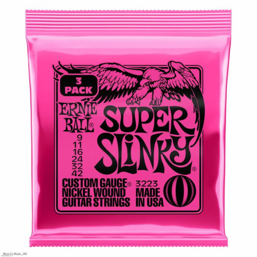 ERNIE BALL 3223 SUPER SLINKY 3-Pack 9-42 žice za električnu gitaru