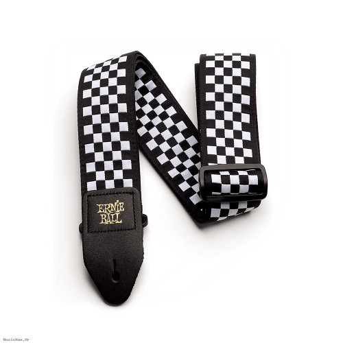 ERNIE BALL 4149 JACQUARD Black and white checkered remen za gitaru ERNIE BALL 4149 JACQUARD Black and white checkered remen za gitaru