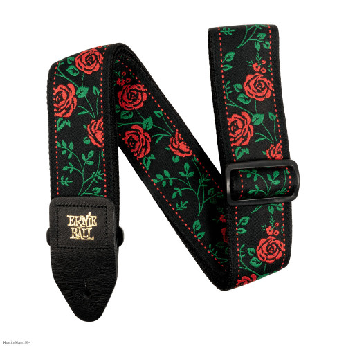 ERNIE BALL 5318 JACQUARD Spanish Rose Black remen za gitaru ERNIE BALL 5318 JACQUARD Spanish Rose Black remen za gitaru