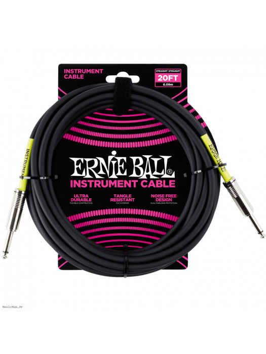 ERNIE BALL 6046 Black 6m instrumentalni kabel