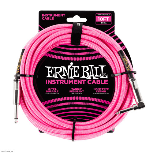 ERNIE BALL 6078 Neon Pink 3m instrumentalni kabel