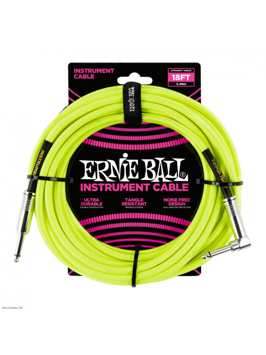 ERNIE BALL 6085 Neon Yellow 5.5m instrumentalni kabel