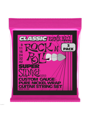 ERNIE BALL 3253 SUPER SLINKY 3-Pack 9-42 žice za električnu gitaru
