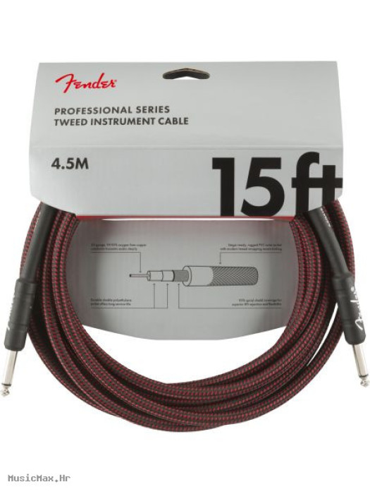FENDER PRO 15´ 4,5m RED TWD instrumentalni kabel