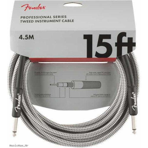 FENDER PRO 15´ 4,5m WHT TWD instrumentalni kabel
