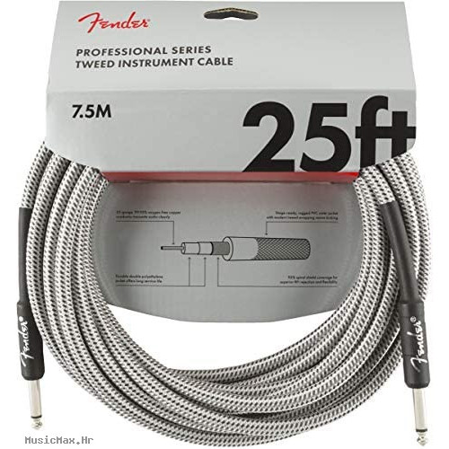 FENDER PRO 25´ 7.5 m WHT TWD instrumentalni kabel