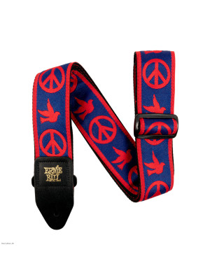 ERNIE BALL 4698 JACQUARD Peace Love Dove Red/Blue remen za gitaru ERNIE BALL 4698 JACQUARD Peace Love Dove Red/Blue remen za gitaru