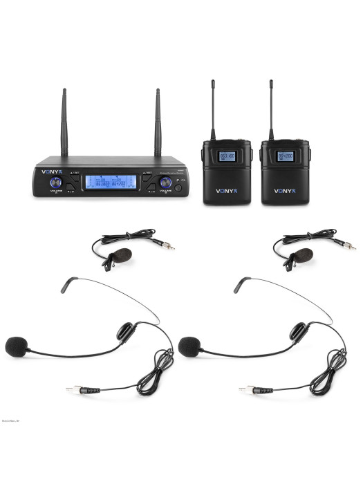 VONYX WM62B UHF 16CH With 2 Bodypacks bežični naglavni mikrofon