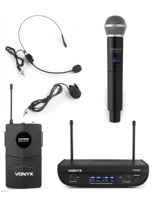 VONYX WM82C DIGITAL UHF 2-CHANNEL bežični mikrofonski sistem