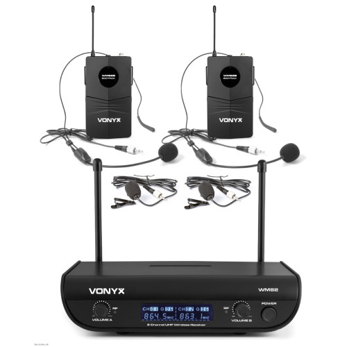 VONYX WM82B DIGITAL UHF 2-CHANNEL Set bežični naglavni mikrofon