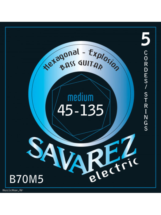 SAVAREZ B70M5 HEXAGONAL EXPLOSION 45-135 žice za bas gitaru