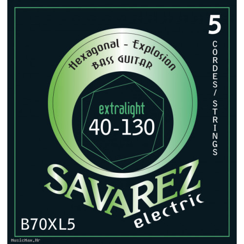 SAVAREZ B70XL5 HEXAGONAL EXPLOSION 40-130 žice za bas gitaru