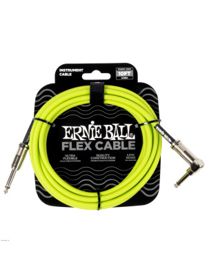 ERNIE BALL 6465 FLEX STRAIGHT / ANGLE Green 3m instrumentalni kabel