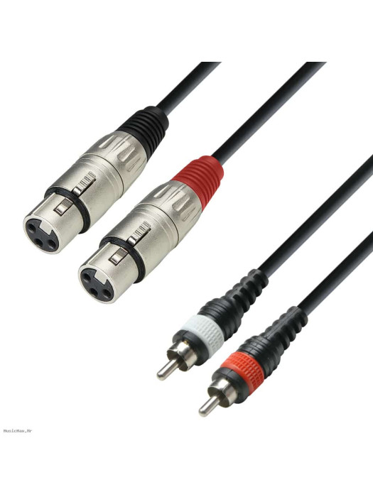 ADAM HALL KTFC0300 2 X XLRF 2X RCA 3m audio kabel