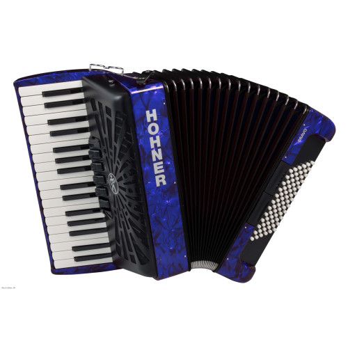 HOHNER ACCORDIONS BRAVO III 72 NEW BELLOW Blue klavirska harmonika s torbom