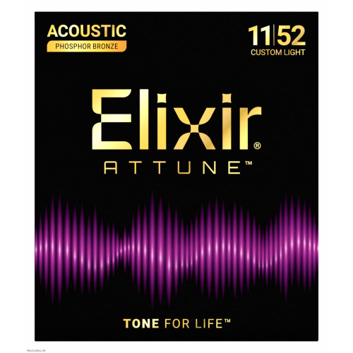 ELIXIR ATTUNE Phosphor Bronze 11-52 žice za akustičnu gitaru