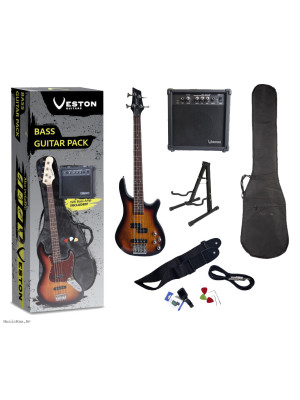 VESTON GUITARS VJPB-SB Mini bas gitara s pojačalom i priborom