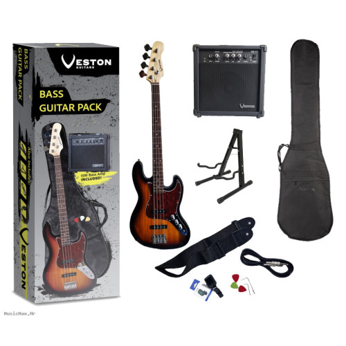 VESTON VJB-SB J-BASS bas gitara s pojačalom i priborom