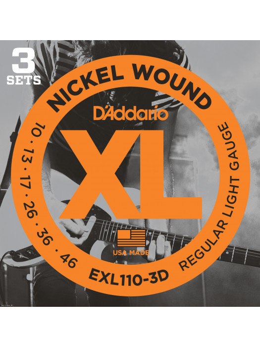 DADDARIO EXL110-3D 3-Pack 10-46 žice za električnu gitaru