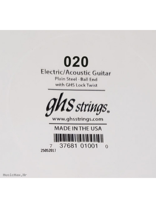 GHS Ball End 020 žica za akustičnu/ električnu gitaru