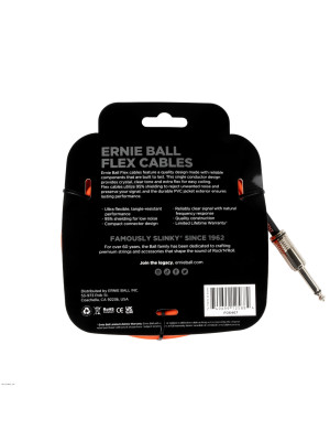 ERNIE BALL 6467 FLEX STRAIGHT / ANGLE Orange 6m instrumentalni kabel