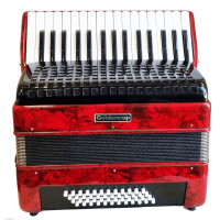 GOLDENCUP JP3248 32 Key 48 Bass Red klavirska harmonika s koferom