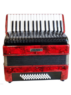 GOLDENCUP JP3248 32 Key 48 Bass Red klavirska harmonika s koferom