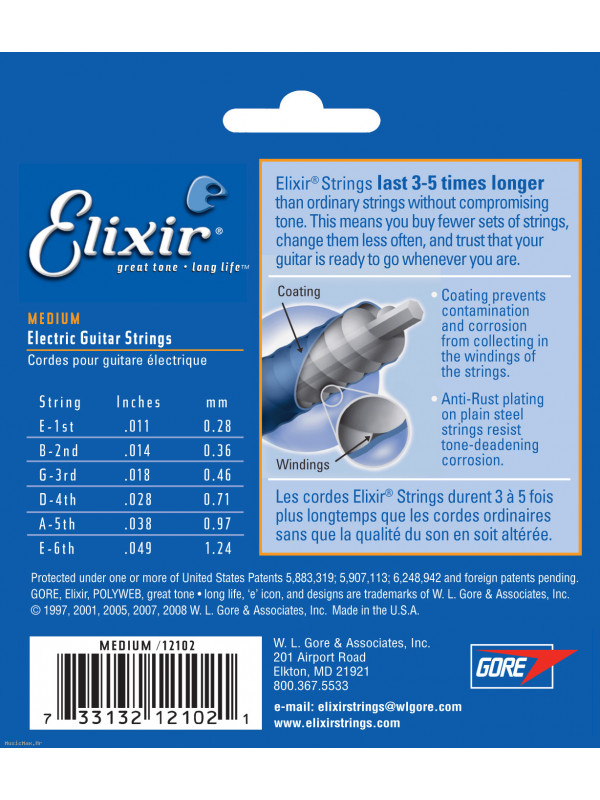 ELIXIR 12102 NANOWEB 11-49 coated žice za električnu gitaru